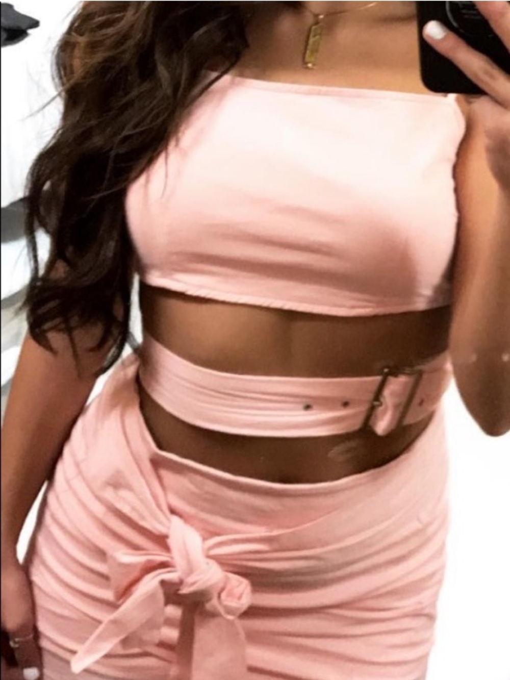 💞FN 2 Piece Crop Top & Skirt Set